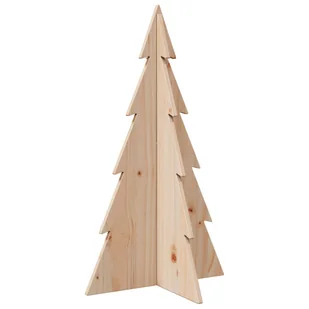 vidaXL Drewniana choinka do udekorowania, 80 cm, lite drewno sosnowe - Choinki - miniaturka - grafika 1