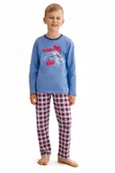 Piżamy chłopięce - Taro Mario 2650 niebieska piżama chłopięca - miniaturka - grafika 1