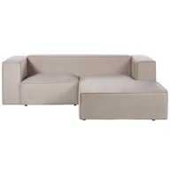 Narożniki - BELIANI Narożnik lewostronny 2-osobowy beżowoszary welurowy sofa narożna minimalistyczny styl - miniaturka - grafika 1