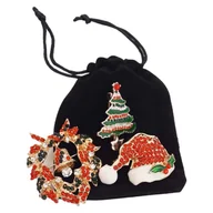 Broszki - Broszka Świąteczna Przypinka 3 szt Stal Nierdzewna - miniaturka - grafika 1