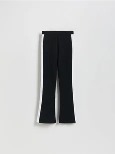 Reserved - Spodnie flare z lampasami - czarny - Spodnie i spodenki dla dziewczynek - miniaturka - grafika 1