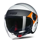 Kaski motocyklowe - Kask Otwarty Nolan N21 Visor Złamany Biały/Czarny/PomarańczowyM - miniaturka - grafika 1