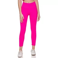 Legginsy - Calvin Klein Performance damskie legginsy z cienkim ściągaczem z wysokim stanem 7/8, Hot Magenta, S, Gorąca magenta, S - miniaturka - grafika 1