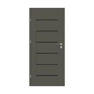 Drzwi wewnętrzne - Skrzydło drzwiowe przylgowe pokojowe Quanto Grafit mat 80 lewe Voster - miniaturka - grafika 1