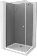 Kabiny prysznicowe - Mexen Pretoria kabina prysznicowa uchylna 90x100 cm, grafit, chrom + brodzik Flat - 852-090-100-01-40-4010 - miniaturka - grafika 1