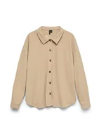 Koszule damskie - Vero Moda Koszula sztruksowa w kolorze beżowym - miniaturka - grafika 1