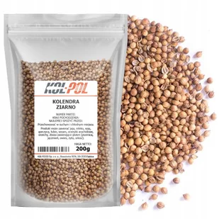 KOLENDRA ZIARNO 200g Nasiona kolendry naturalna przyprawa jakość Kol-Pol - Przyprawy i zioła sypkie - miniaturka - grafika 1