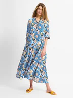 Sukienki - More & More Sukienka damska Kobiety wiskoza niebieski|wielokolorowy wzorzysty, 34 - miniaturka - grafika 1