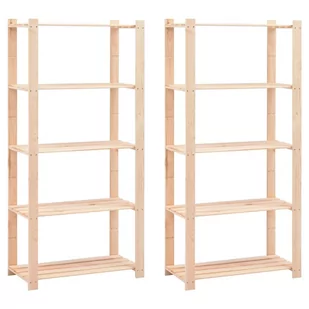 Regały z 5 półkami, 2 szt., 80x38x170 cm, sosna FSC, 250 kg - Szafy i regały magazynowe - miniaturka - grafika 1