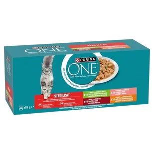 PURINA ONE STERILCAT wołowina,kurczak,łosoś,indyk 40x85g - Mokra karma dla kotów - miniaturka - grafika 1