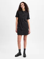 Sukienki - Noisy May Dżinsowa sukienka damska - Noos Kobiety Bawełna czarny jednolity, S - miniaturka - grafika 1