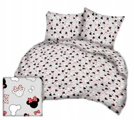 Pościel - pościel bawełna lux 160x220 + 2 poszewka B 255-8 miki kokardy czerwono-szar - miniaturka - grafika 1