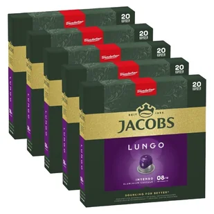 ZESTAW - Kapsułki do Nespresso Jacobs Lungo 8 Intenso - 100 sztuk - Kawa w kapsułkach i saszetkach - miniaturka - grafika 1