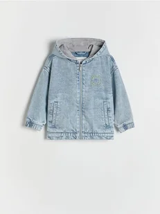 Reserved - Denimowa kurtka z kapturem - niebieski - Kombinezony dla dzieci - miniaturka - grafika 1