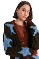 Swetry damskie - Trendyol Damski damski zwykły standardowy sweter z dekoltem w serek, dzianinowy kardigan, czerwony, L, Czerwone płytki, L - miniaturka - grafika 1