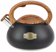 Czajniki na gaz - Czarny czajnik z gwizdkiem o wykończeniu satynowym 3L A3-T37 - miniaturka - grafika 1