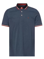 Koszulki męskie - Jack & Jones - Męska koszulka polo  JJEpaulos, niebieski - miniaturka - grafika 1