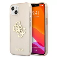 Etui i futerały do telefonów - Guess Glitter 4G Big Logo - Etui iPhone 13 mini złoty GUHCP13SPCUGL4GGO - miniaturka - grafika 1
