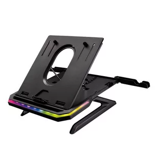 Podstawa Portus X1 pod notebook, z regulacją kąta, czarny, tworzywo + metal, 10 Kg nośność, SureFire, RGB - Akcesoria do monitorów - miniaturka - grafika 2