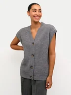 Swetry damskie - Kaffe Kardigan Nellia 10508966 Szary Regular Fit - miniaturka - grafika 1