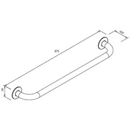 Akcesoria dla osób starszych i niepełnosprawnych - Poręcz prosta dla niepełnosprawnych Faneco S32UP8 SN M 80cm - miniaturka - grafika 1