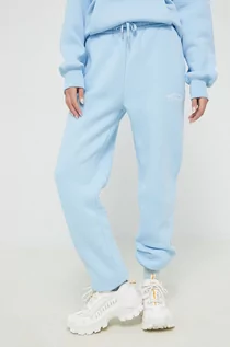 Spodnie damskie - Juicy Couture spodnie dresowe Wendy damskie kolor niebieski z aplikacją - grafika 1
