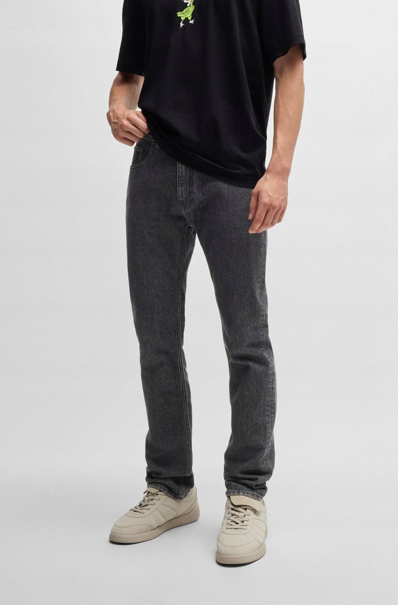 HUGO JEANSY MĘSKIE PROSTE RURKI CIEMNY SZARY DENIM KLASYCZNE 36/36 7CA