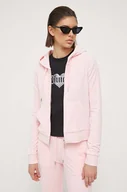Bluzy damskie - Juicy Couture bluza Robertson damska kolor różowy z kapturem gładka - miniaturka - grafika 1