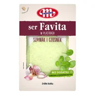 Szybkie dania obiadowe - Mlekovita Favita Ser kanapkowy ze szpinakiem i czosnkiem 150g - miniaturka - grafika 1