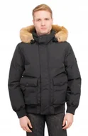Kurtki męskie - TOMMY HILFIGER CZARNA KURTKA MĘSKA BOMBERKA Z ODPIANYM KAPTUREM M JXA - miniaturka - grafika 1