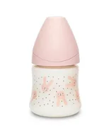 Butelki dla niemowląt - Suavinex Butelka szklana Królik różowy 120ml o wolnym przepływie | Hygge Baby sauvinex-306645 - miniaturka - grafika 1