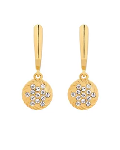 Złote kolczyki z zawieszkami SWAROVSKI® CRYSTAL - Kolczyki - miniaturka - grafika 1