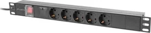 Listwa zasilająca Lanberg przeciwprzepięciowa 5 gniazd 2 m czarna PDU-05F-0200-BK - Listwy zasilające - miniaturka - grafika 1