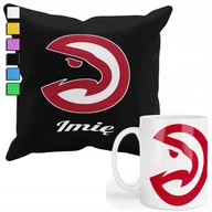 Gadżety dla niej i dla niego - ZESTAW KUBEK + POSZEWKA Z NADRUKIEM-DLA FANA NBA ATLANTA HAWKS BASKET +IMIĘ - miniaturka - grafika 1
