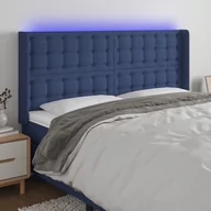 Inne meble do sypialni - vidaXL Zagłówek do łóżka z LED, niebieski, 183x16x118/128 cm, tkanina - miniaturka - grafika 1