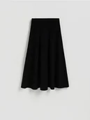 Spódnice - Reserved - Spódnica midi z wełną - czarny - miniaturka - grafika 1