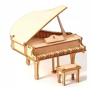 DREWNIANY FORTEPIAN, PUZZLE 3D - PIANINO DO ZŁOŻENIA, 74 ELEMENTY - Puzzle - miniaturka - grafika 1