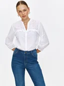 Bluzki damskie - Bawełniana bluzka z haftem - miniaturka - grafika 1