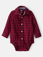 Body dla niemowląt - OshKosh Body-koszula w kolorze czerwono-czarnym - miniaturka - grafika 1