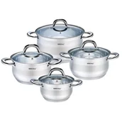 Zestawy garnków i patelni - Kinghoff Garnki Stalowe Silver 8 ele [KH-1095] KH-1095 - miniaturka - grafika 1