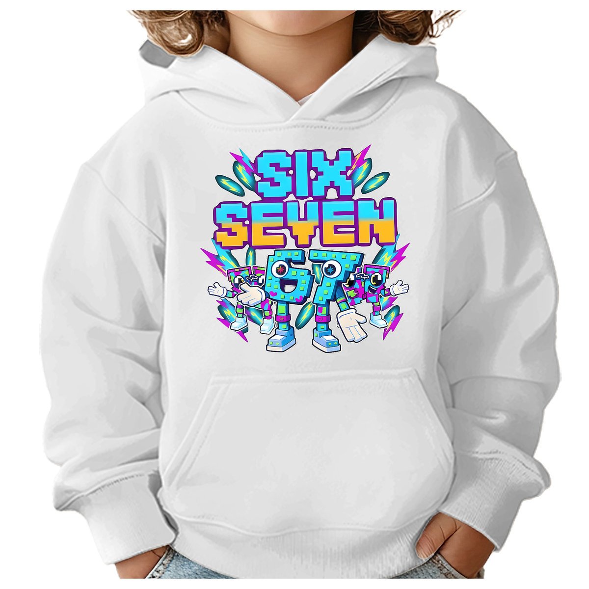 BLUZA DZIECIĘCA Z KAPTUREM 67 SIX SEVEN KLOCKI VIRAL 146-152 PREZENT