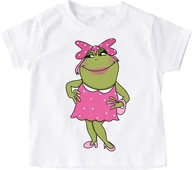 Koszulki dla dziewczynek - koszulka z żabą dla dziewczynki - miniaturka - grafika 1