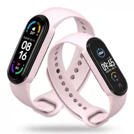 Akcesoria do smartwatchy - Gumowa Opaska Xiaomi Mi Band 5 / 6 / 6 Nfc / 7 / 7 Nfc Różowa - miniaturka - grafika 1