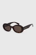 Okulary przeciwsłoneczne - Gucci okulary przeciwsłoneczne damskie kolor brązowy - miniaturka - grafika 1
