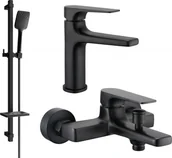 Zestawy baterii łazienkowych - Mexen Lynx DQ62 zestaw wannowy, czarny - 745903DQ62-70 - miniaturka - grafika 1