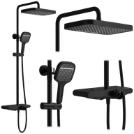Zestawy prysznicowe - Rea Zestaw Prysznicowy REA Bari Czarny - miniaturka - grafika 1