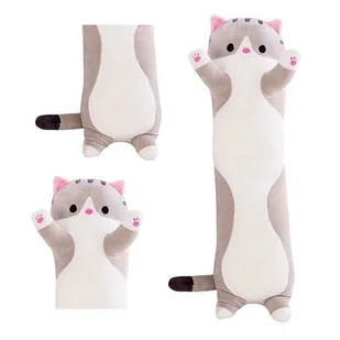 DŁUGI KOT KOTEK MASKOTKA PODUSZKA 45CM SZARY - Maskotki i pluszaki - miniaturka - grafika 1