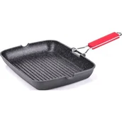 Patelnie - Moneta PRO GRILL PATELNIA GRILLOWA 34 X 24 CM SKŁADANA RĄCZKA POWŁOKA GREBLON C3 INDUKCJA b3A00A151434 - miniaturka - grafika 1