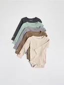 Body - Reserved - Bawełniane body 5 pack - beżowy - miniaturka - grafika 1