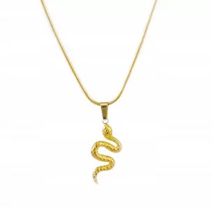 Naszyjnik Z Wężem Wąż Łańcuszek Stylowy STAL CHIRURGICZN Pozłacana 18K - Łańcuszki - miniaturka - grafika 1